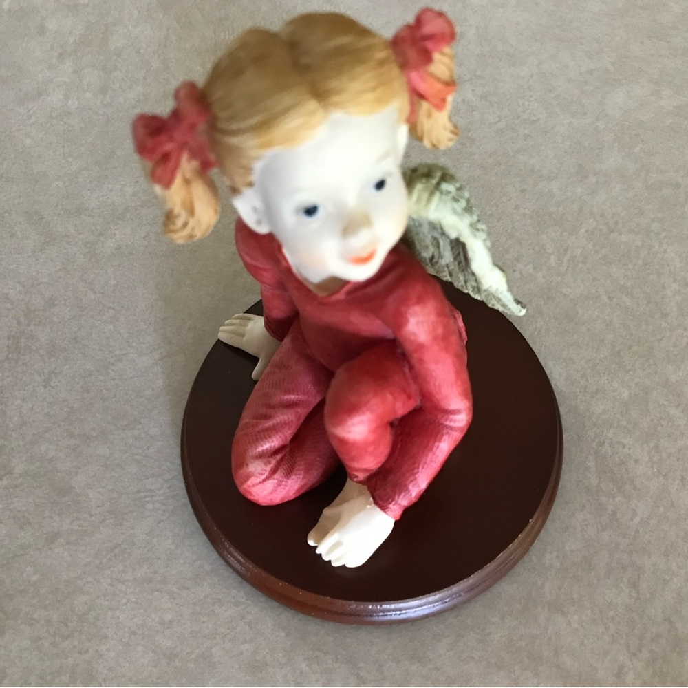 Charming Angel Figurine in Red Attire